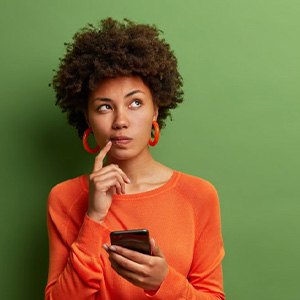 Lady thinks something over