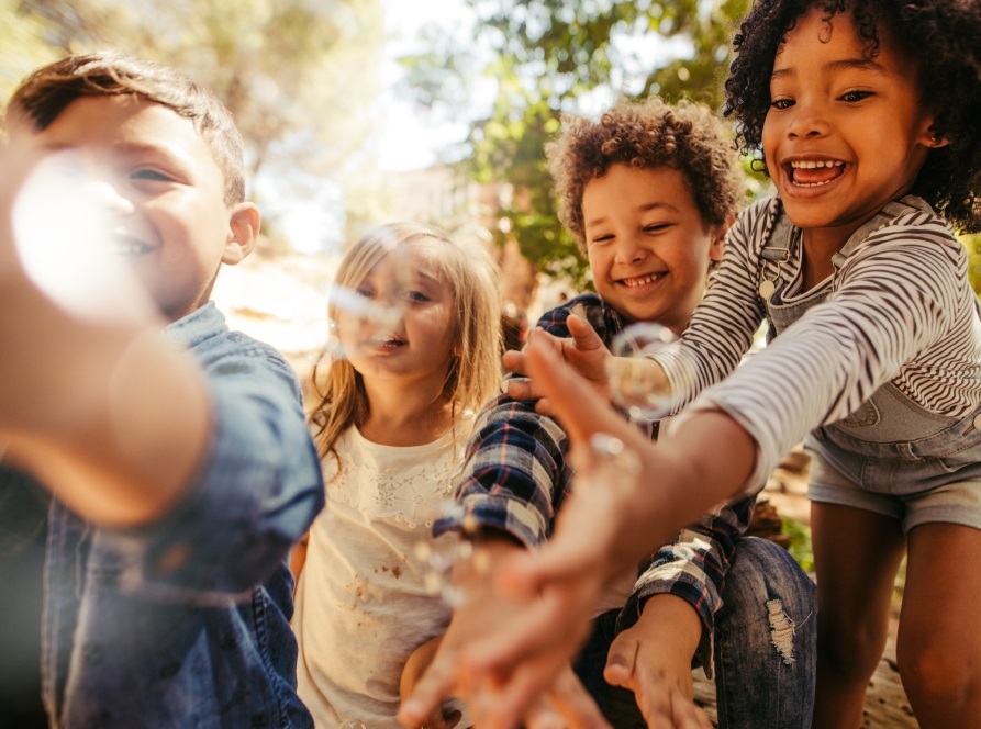 Children playing together outdoors