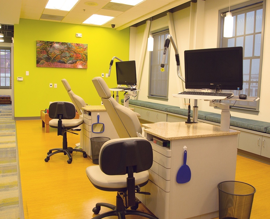 Row of orthodontic treatment chairs