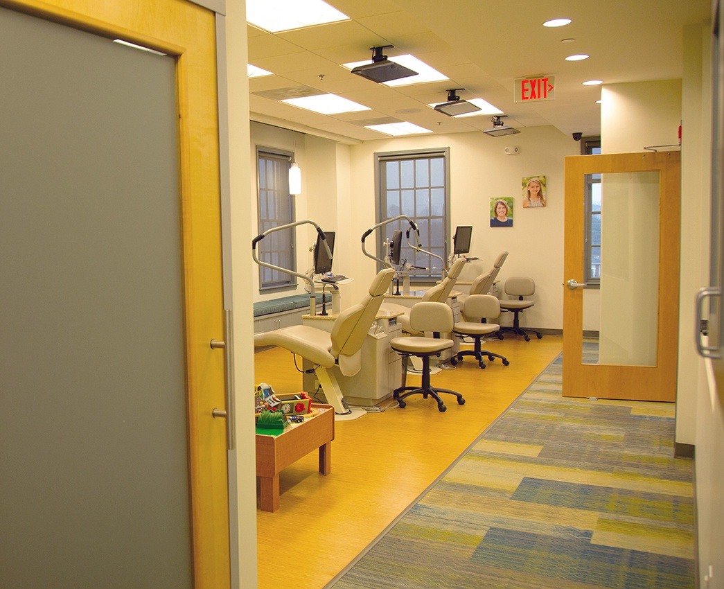 Hallway looking into dental treatment area