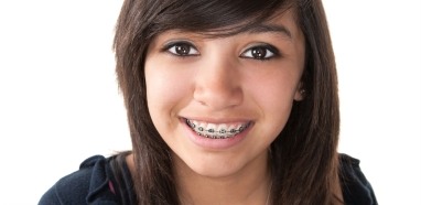 Teen girl with orthodontics