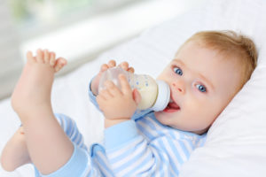 Young boy potentially in danger of baby bottle tooth decay