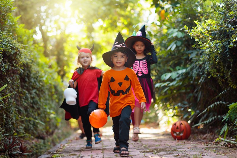 children trick-or-treating after visiting a pediatric dentist in Cumming