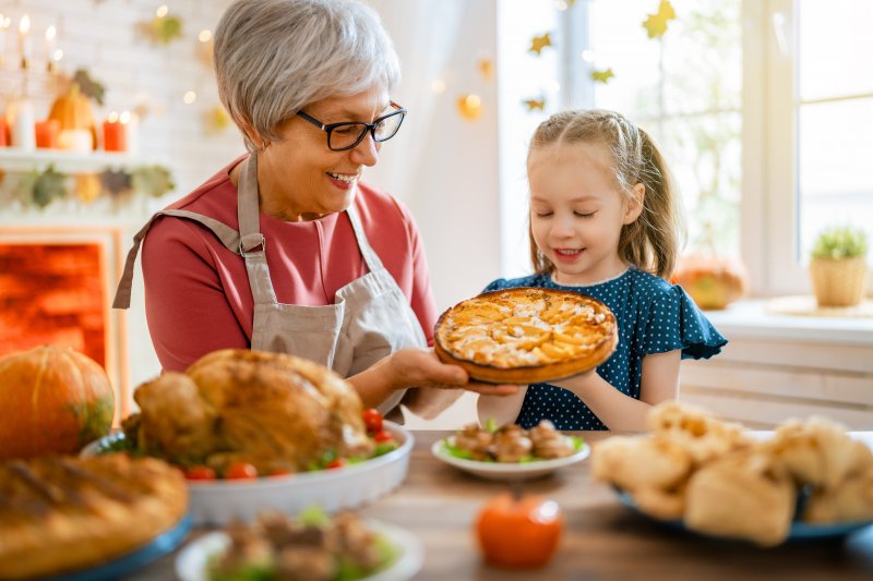 Child and grandma on Thanksgiving